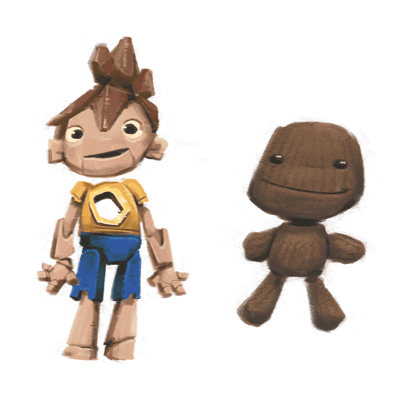 Sackboy from LBP and Kutaro from Puppeteer
